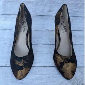 Anthropologie Seychelles Special Ed Heels Black And Gold 9